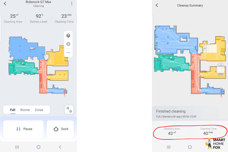 Структурированная навигация Roborock Q7 Max в приложении
